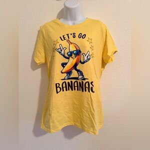 NWOT Port and Company Yellow Graphic Tee